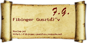 Fibinger Gusztáv névjegykártya